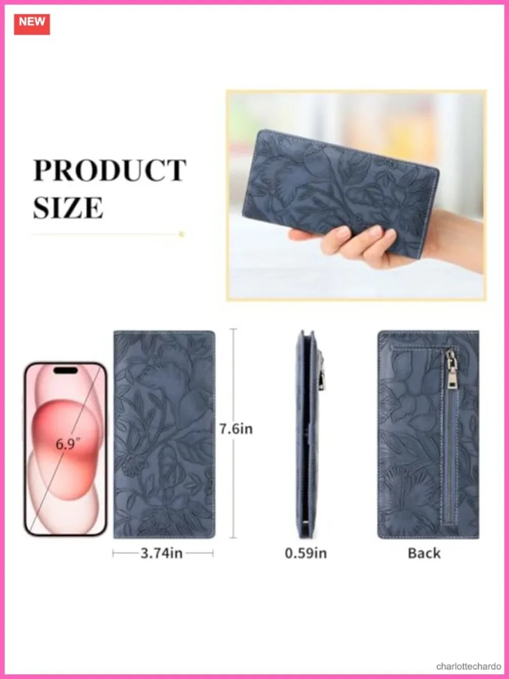 Slim Bifold Wallet for Women RFID Blocking Faux Leather Credit Card Holder